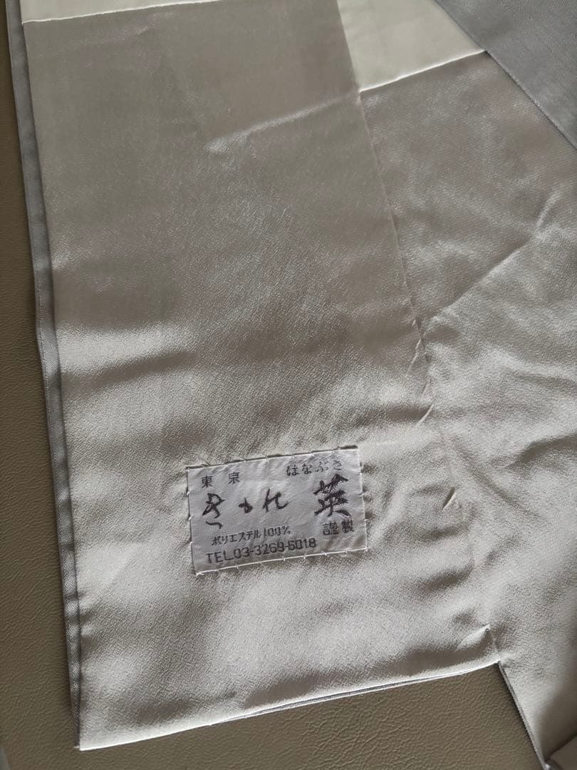 きもの英 経節紬調 無地 シルバーグレー 洗えるきもの ポリエステル