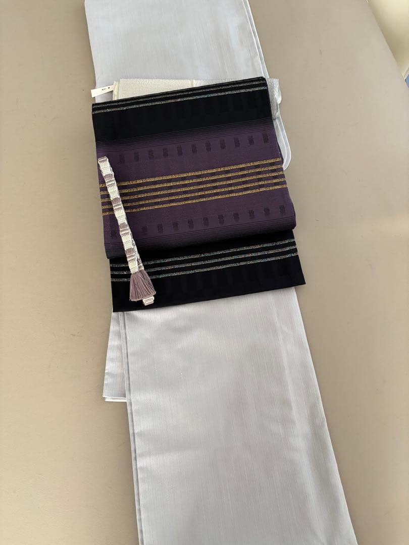 きもの英 経節紬調 無地 シルバーグレー 洗えるきもの ポリエステル