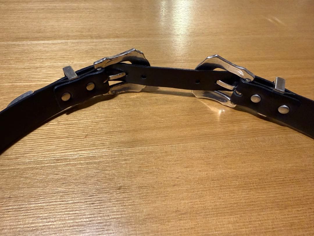 TOGA PULLA ダブルバックルベルト　ブラック