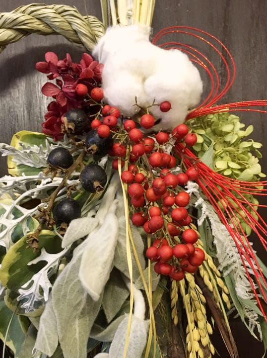 24.しめ縄 正月飾り 注連縄 クリスマス リース ドライ