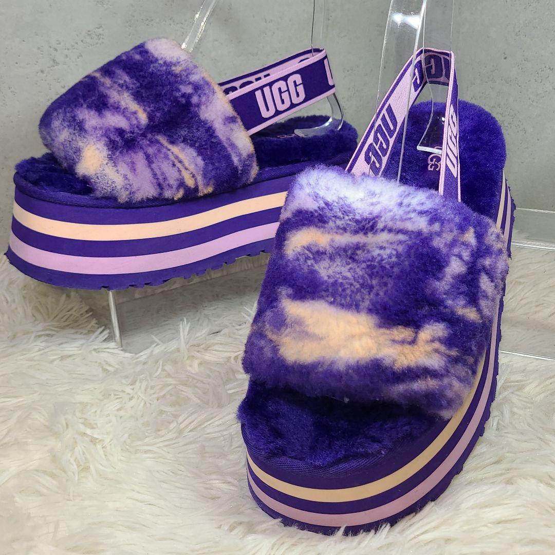 【アグ】Disco Marble Slide ヴァイオレットナイト　厚底サンダル