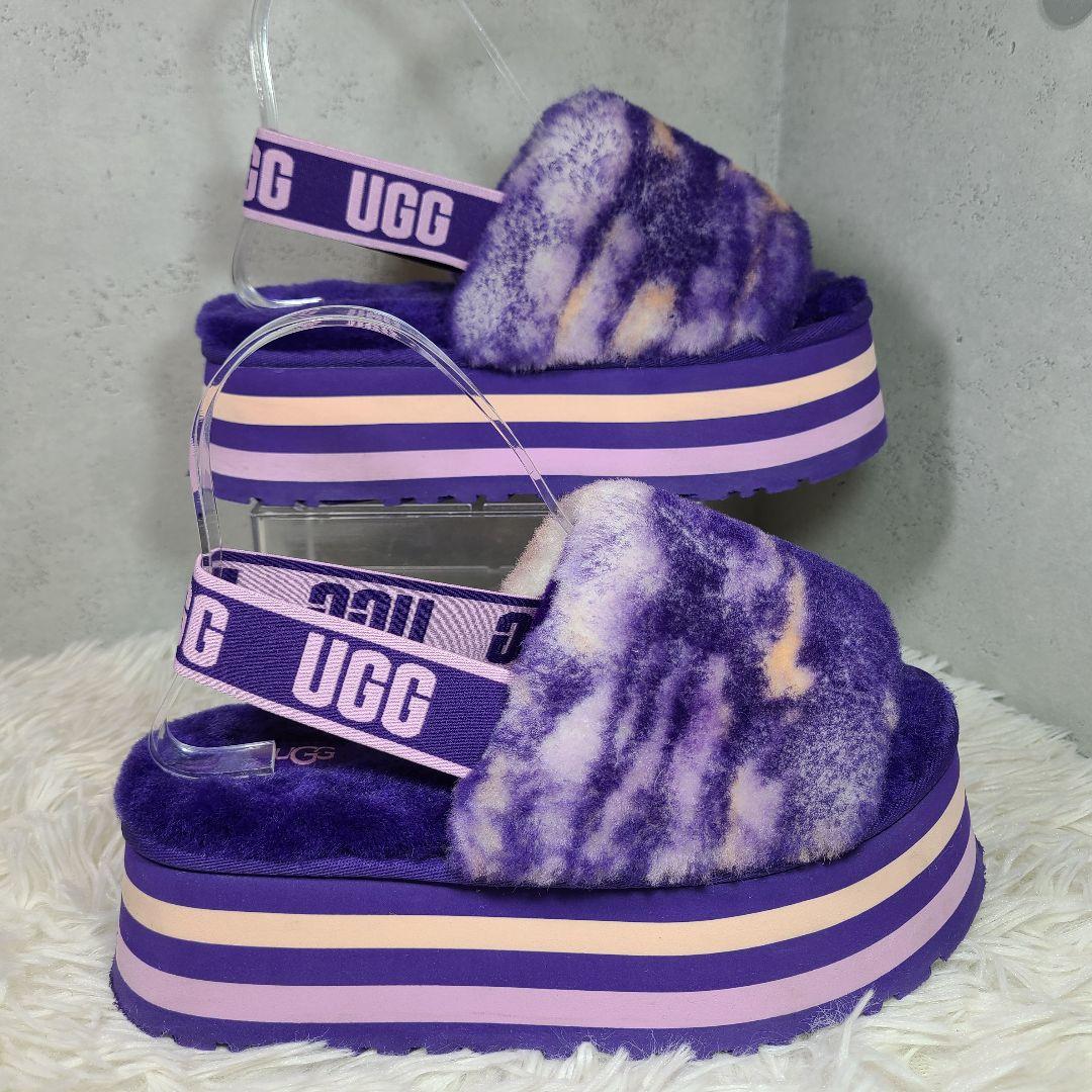 【アグ】Disco Marble Slide ヴァイオレットナイト　厚底サンダル