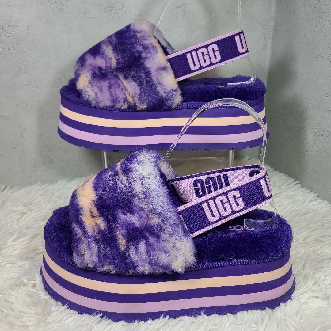 【アグ】Disco Marble Slide ヴァイオレットナイト　厚底サンダル