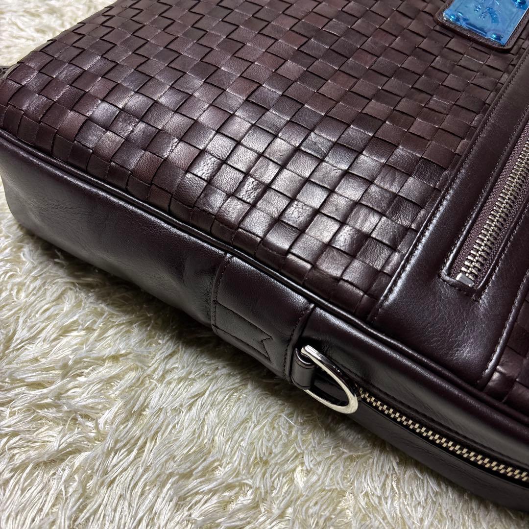 未使用 Mimalux 2way ブリーフケース 編み込み ビジネスバッグ 馬革