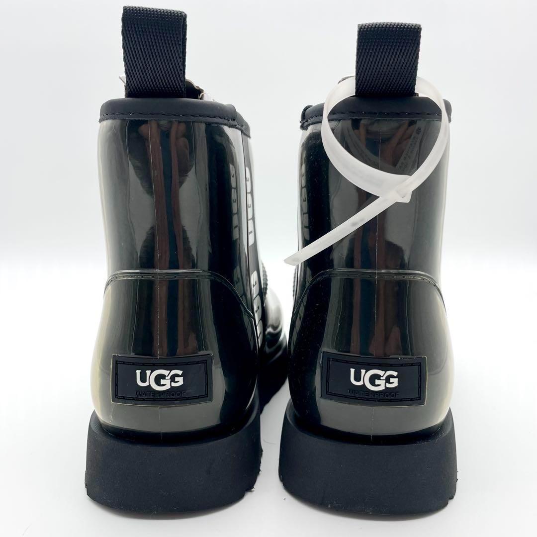 未使用・保管品★アグ　W クラシッククリアミニ　レインブーツ　黒　24cm