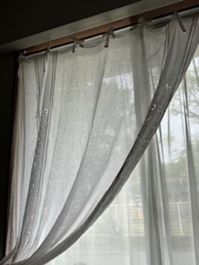 *️⃣プロフ必読❣️アンティークフランス リネンカーテン レース