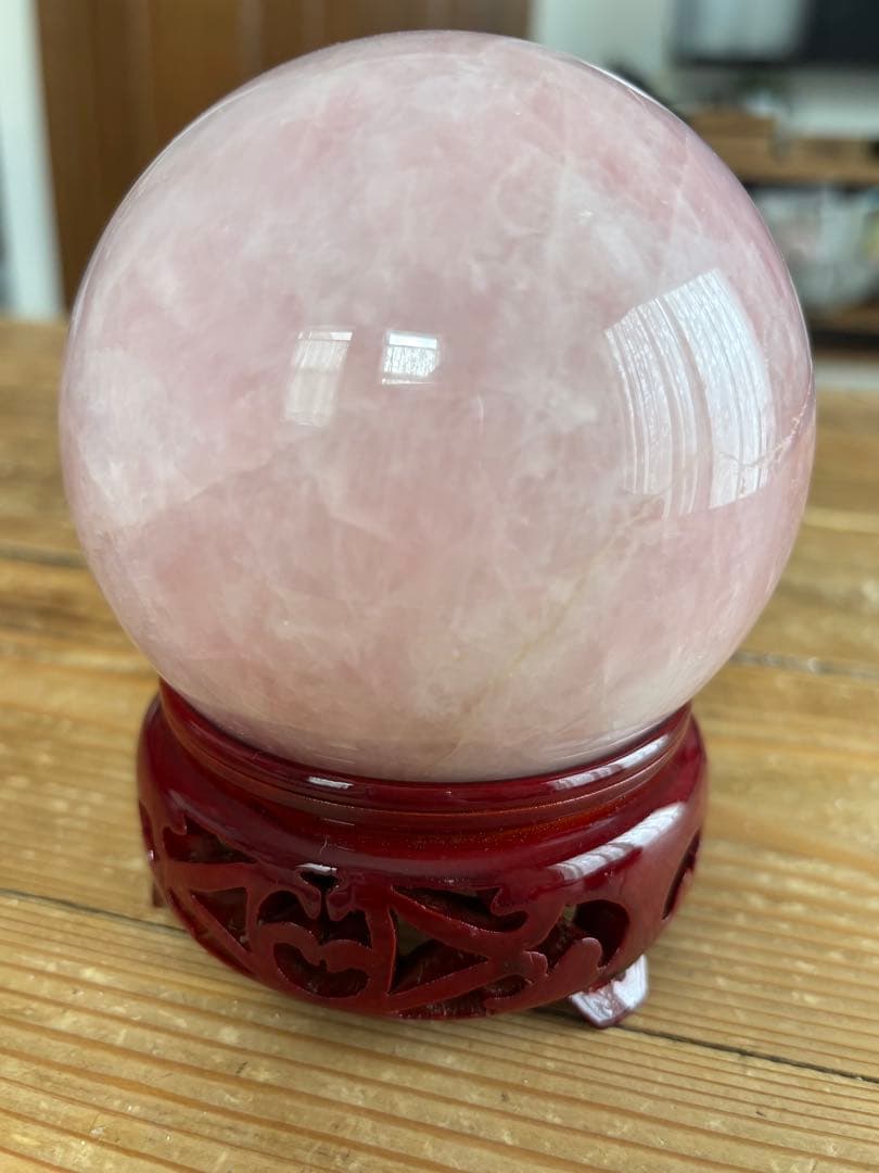 セール 恋愛運上昇 ローズクオーツ 天然石 スフィア　丸玉 10cm