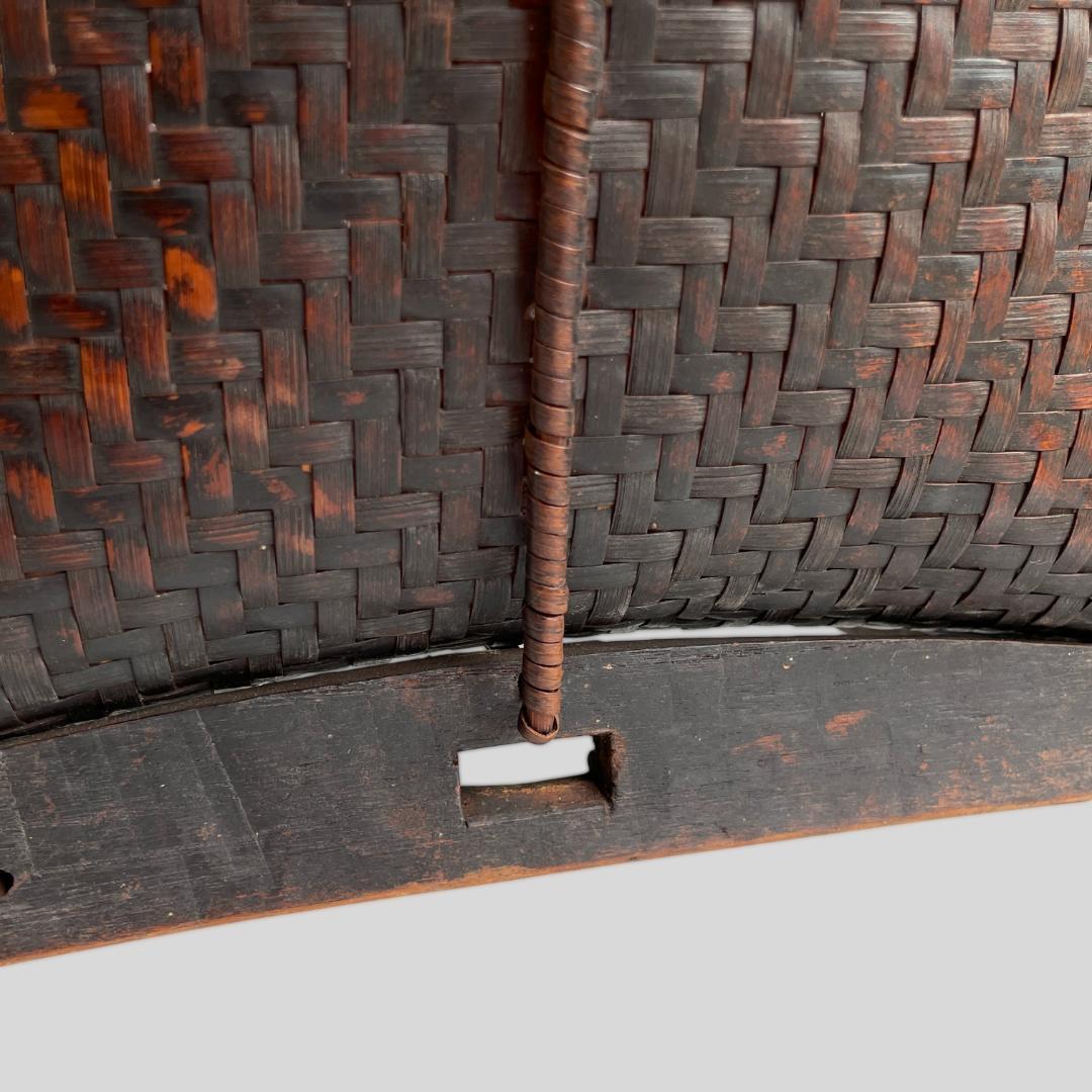 希少 ヴィンテージ【山岳民族】民藝籠 竹かご 古道具 工芸 収納 オブジェ