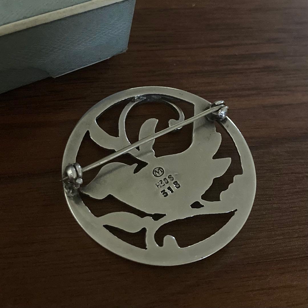 ヴィンテージ＊ブローチ　鳥　バード　シルバー　北欧　アンティーク