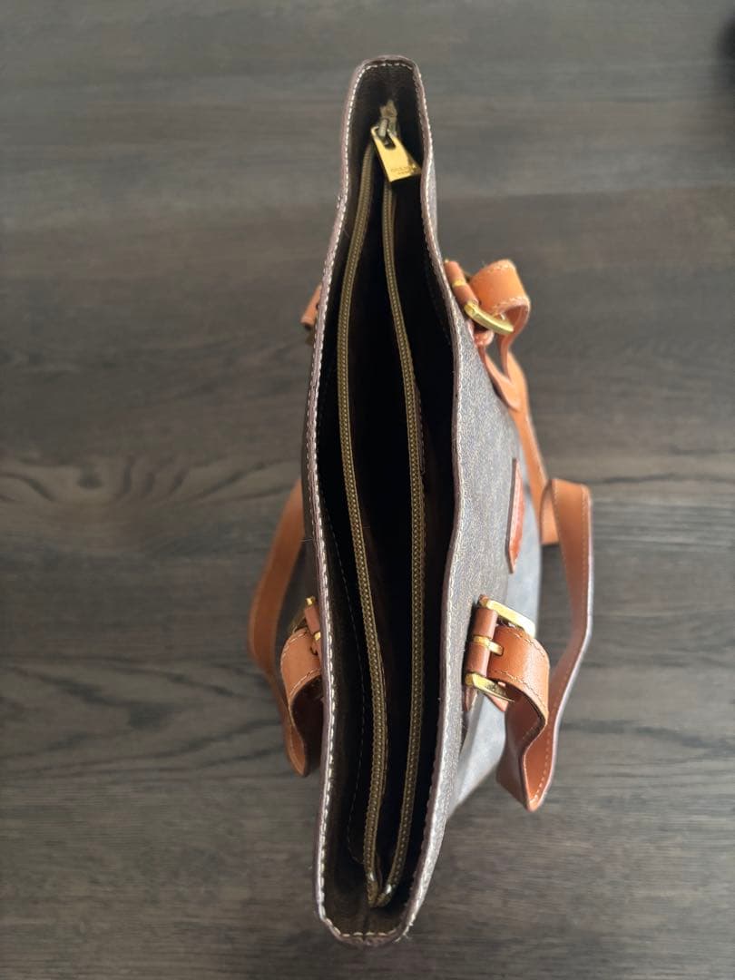 【美品】セリーヌ　トートバッグ　バケツ型　マカダム　トリオンフ　PVC　レザー