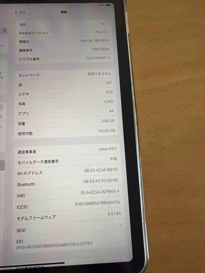 iPad Air5セルラーモデルブルー　Apple Pencil付