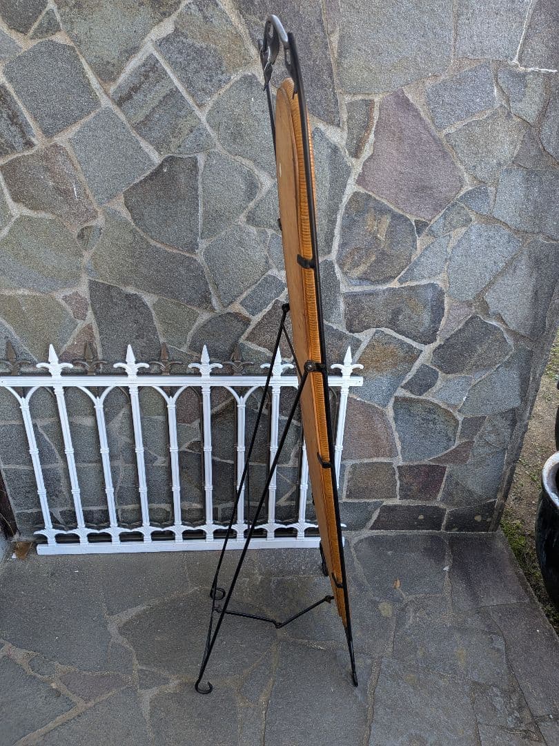 ラタン　アイアン全身姿見鏡 　スタンドミラー