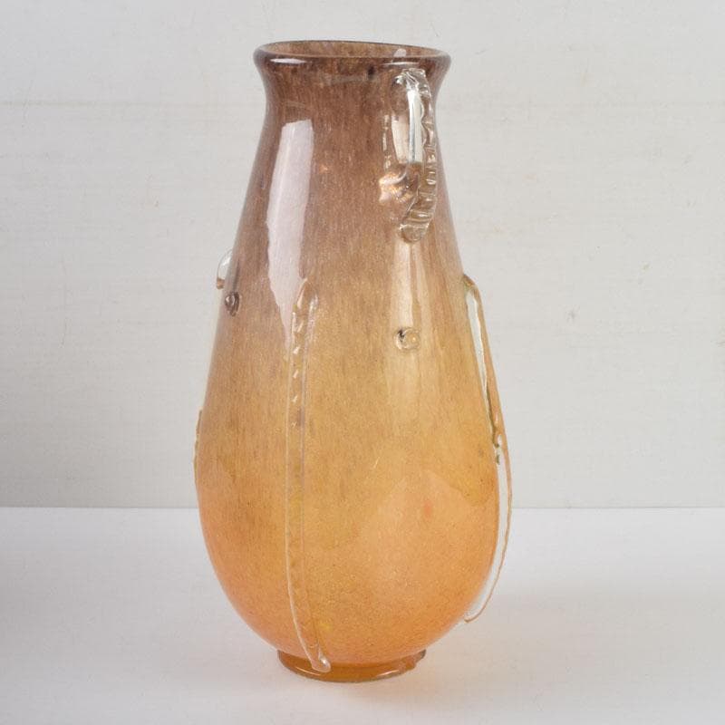 chika613 　岩田藤七作　黄地　耳付花瓶　花生　共箱　N　9177A