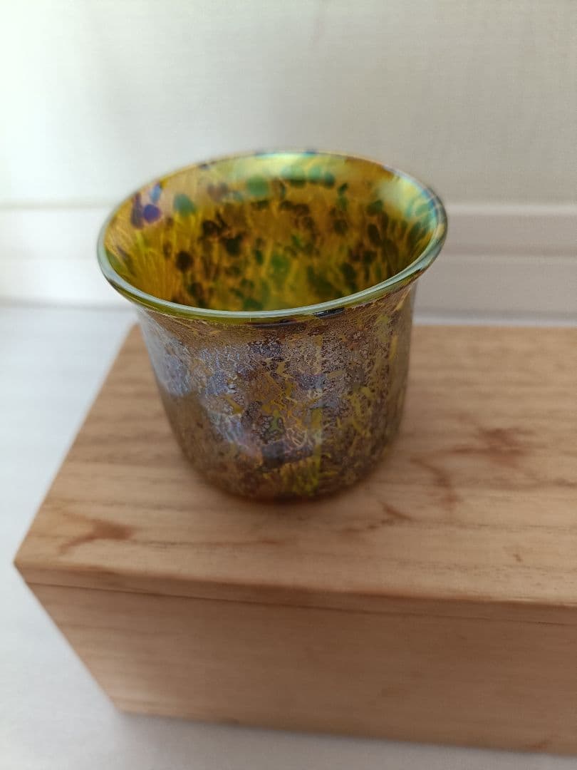 銀彩変ガラス　ぐい呑み5個セット　江副行昭作品