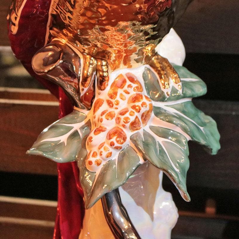 イタリア製オウムのオブジェ 鸚鵡 ゴールド 鳥 インテリア 222-926