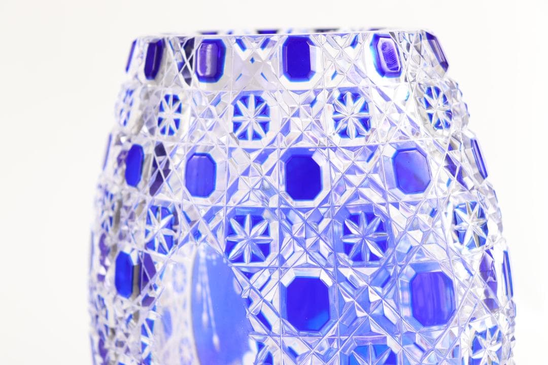 マイセン クリスタル アラビアンナイト 青ガラス Meissen 花瓶