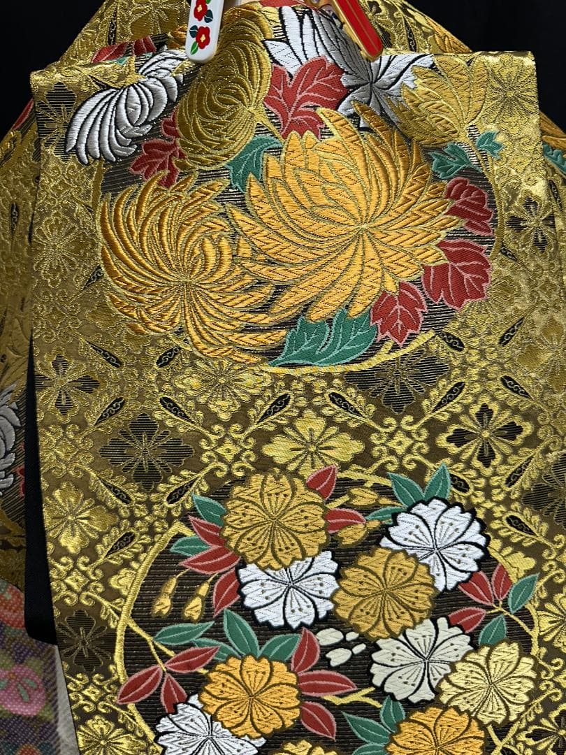 藤娘きぬたや 総絞り 白地 波鶴橘 小紋バック振袖 長襦袢2点セット