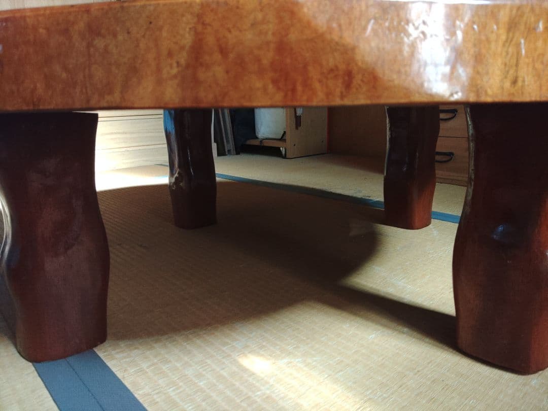 一枚板　木製 円形テーブル