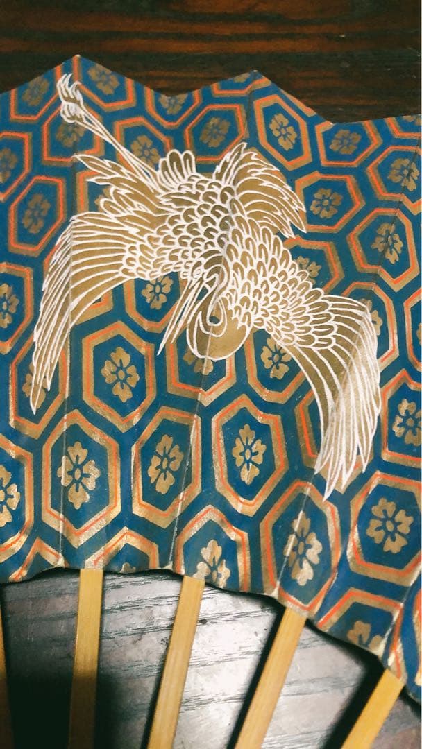 【希少】舞扇子 青金亀甲模様 鳳凰 仕舞 観世流