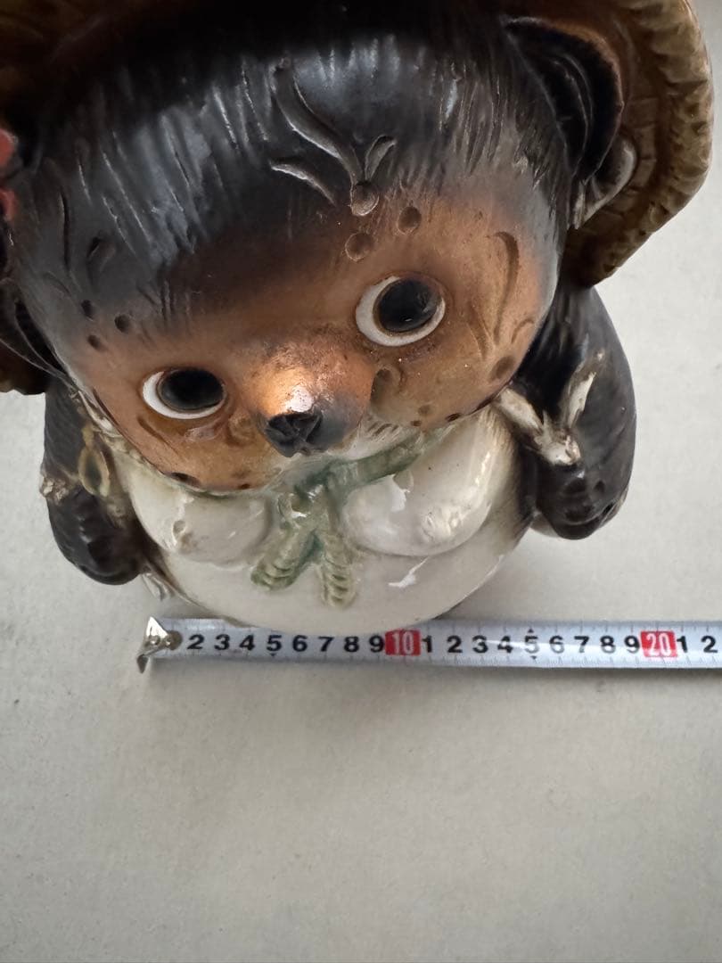 縁起物 たぬき 置物 陶器製 ペア 昭和レトロ 商売繁盛