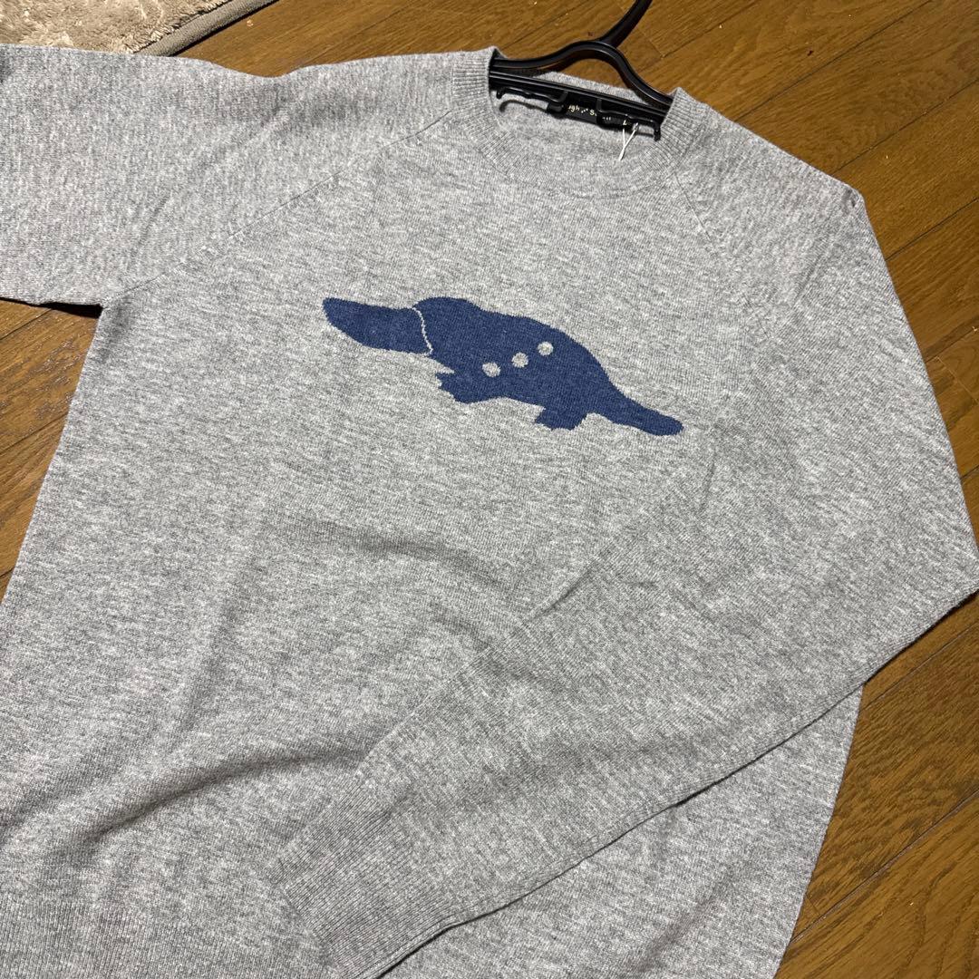 Rough and Swell カモノハシ柄メンズセーター