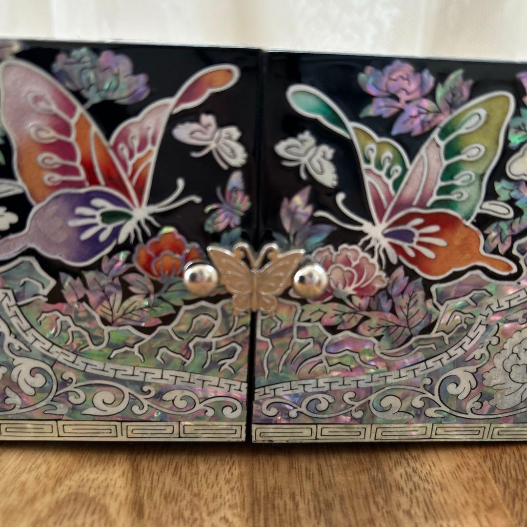 韓国伝統工芸品 双子宝石箱 螺鈿細工 貝象嵌 ジュエリーボックス ヴィンテージ