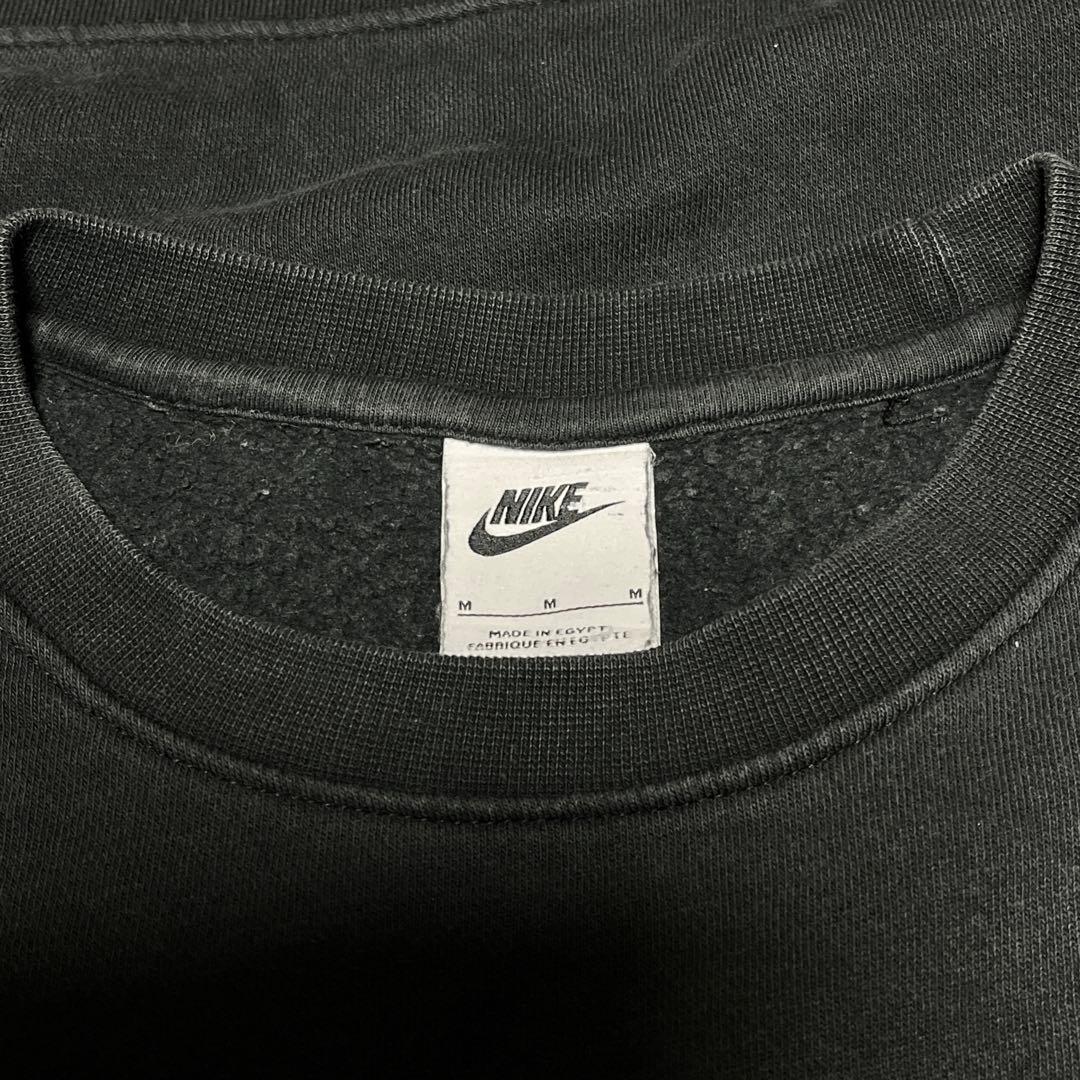 NIKE ナイキ 花柄 刺繍 スウェット トレーナー センターロゴ 黒 M