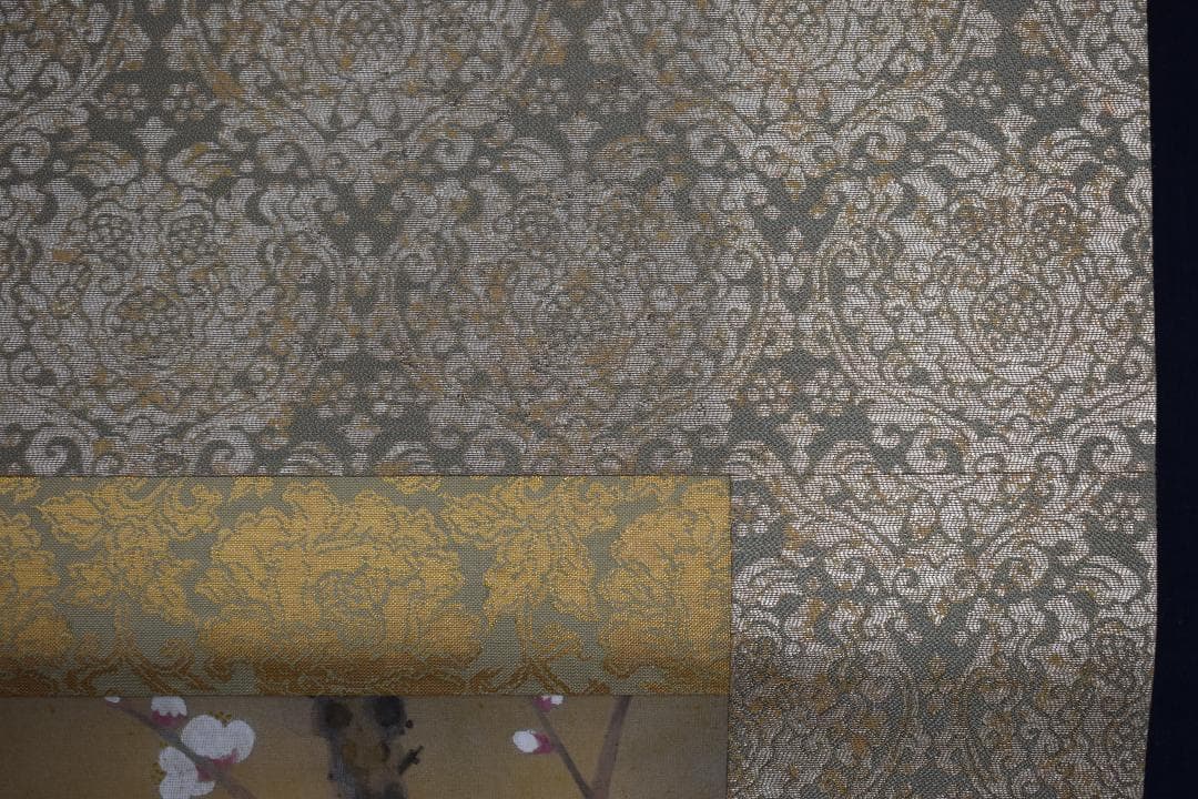 【模写】土田麦僊/梅花鳩之図/掛軸☆宝船☆X-632