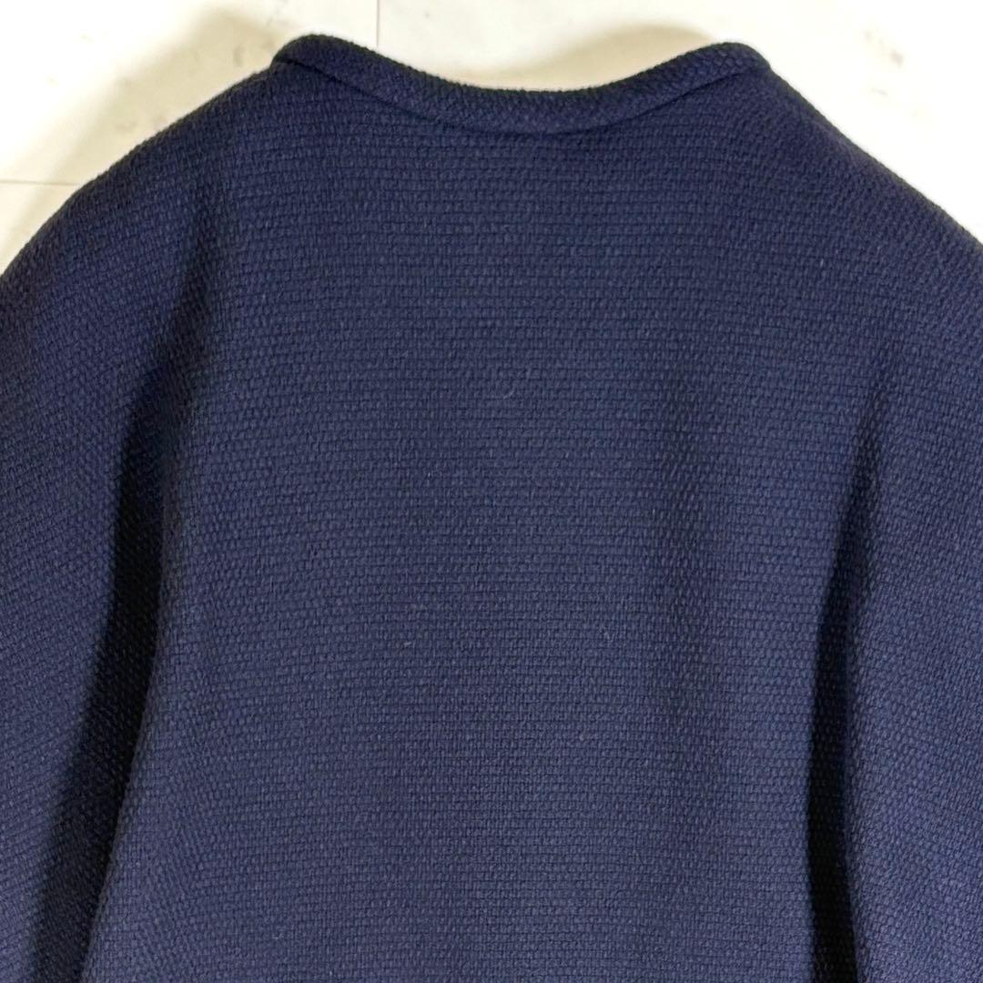 美品 トゥモローランドコレクション ウール ケープ ポンチョコート ネイビー M