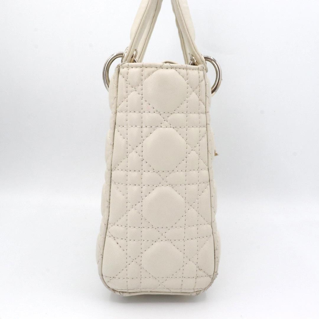 美品　クリスチャン　ディオール　レザー　２WAY ショルダーバッグ　ホワイト