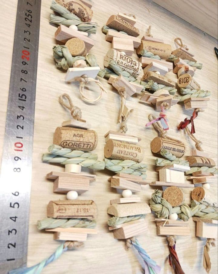 C340　インコ　オオム　カジカジ、ガジガジおもちゃセット　かじり木