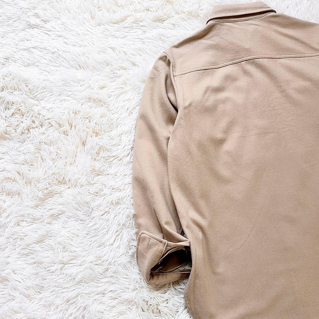 【美品】オーラリー　AURALEE ウール100%フランネルシャツ　ベージュ