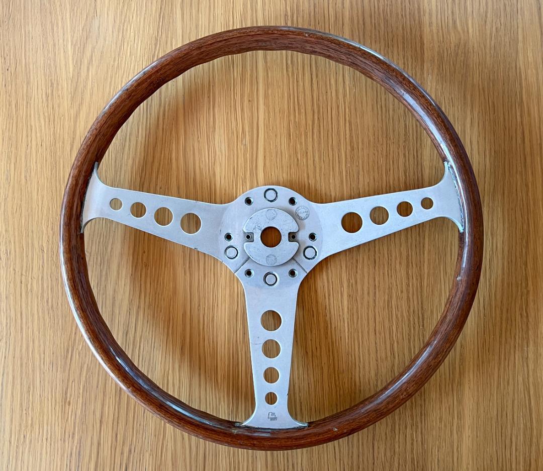 レスレストン　グランプリ　ウッドステアリング　390mm　カラー付き　当時もの