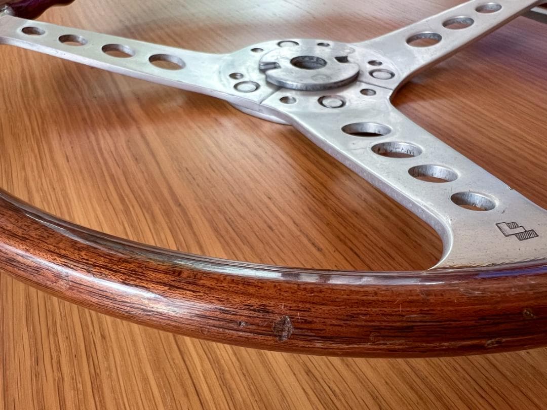 レスレストン　グランプリ　ウッドステアリング　390mm　カラー付き　当時もの