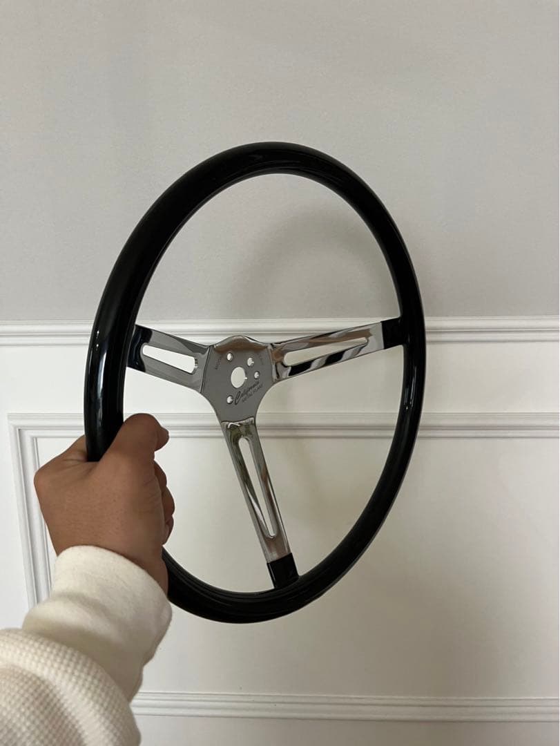 3スポーク ステアリング 黒/シルバー