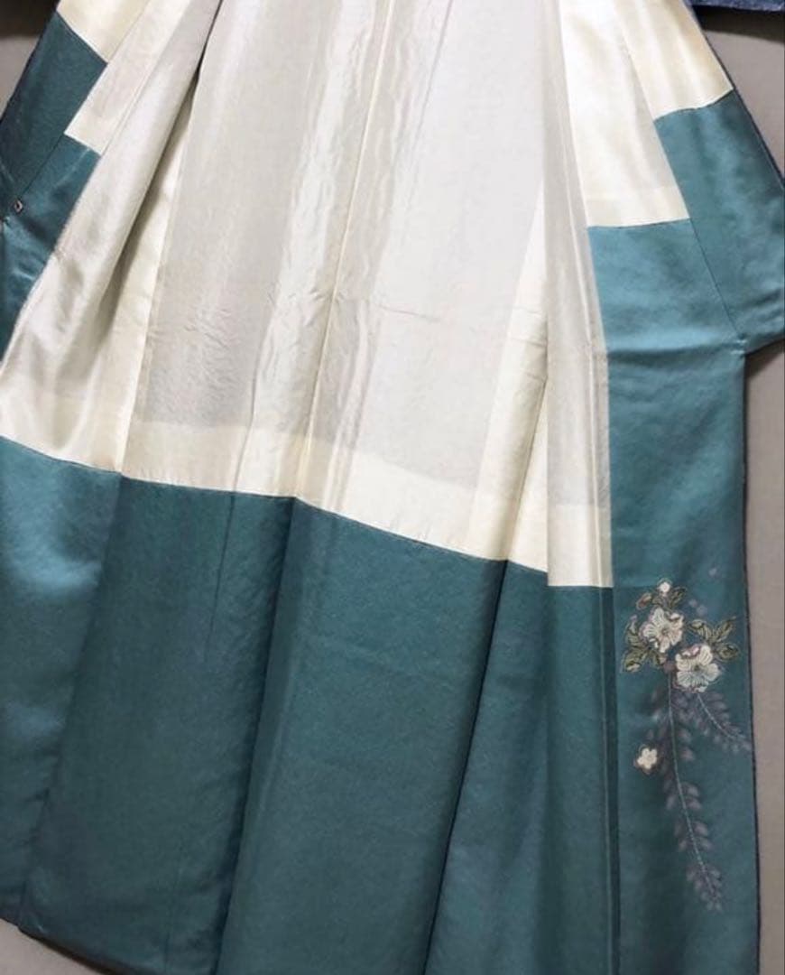 美品！【辻ヶ花絞り★作家物さが美 訪問着】 マリンブルー×コバルトグリーン