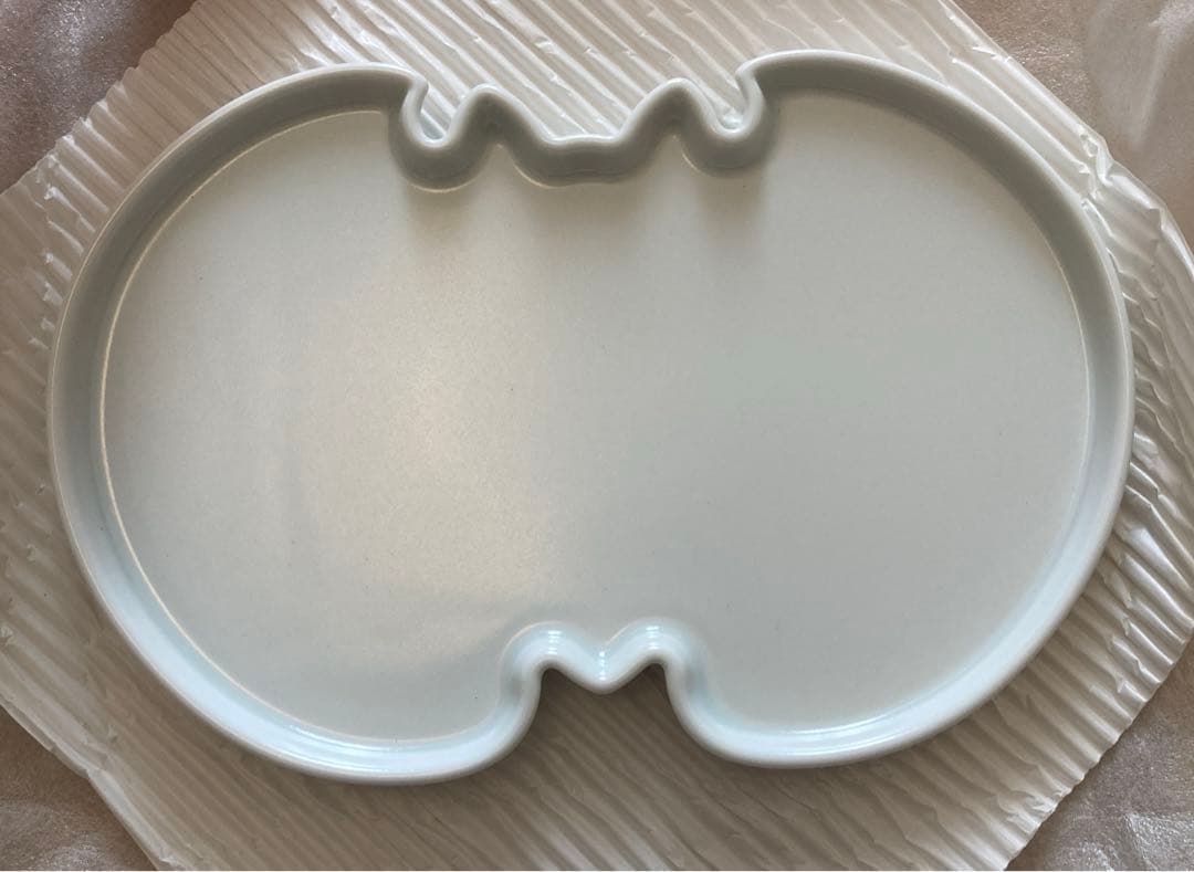 【非売品】福砂屋カステラ　400周年記念 波佐見焼　蝙蝠型 　紅白皿　2枚