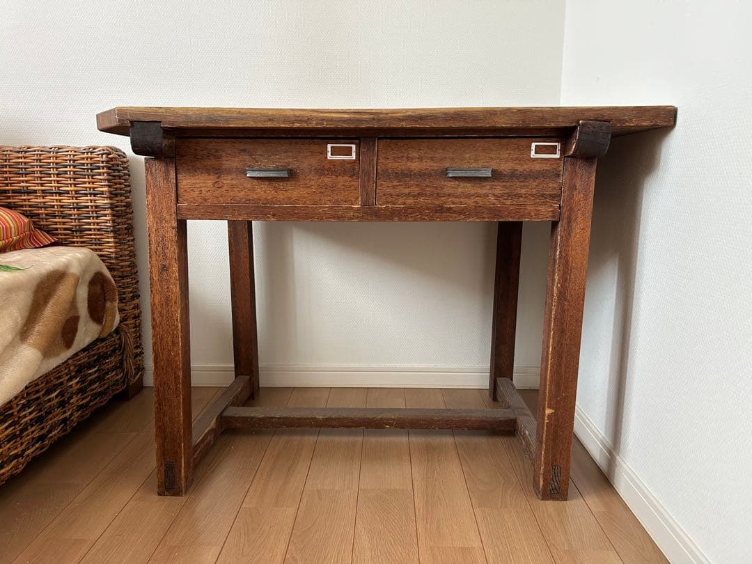 作業台 木製テーブル デスク 古家具 ヴィンテージ風/アンティーク