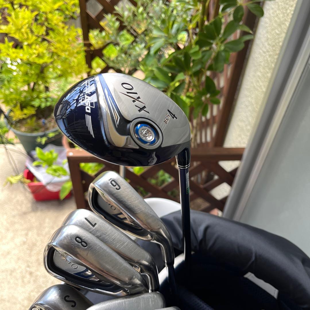 XXIO ゴルフバッグ・キャディバッグ ホワイト/ブルー　クラブセット