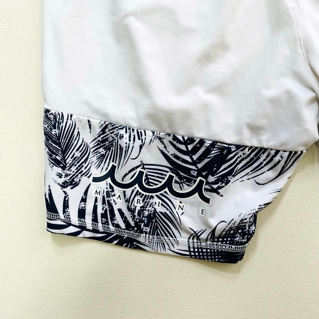 6163　6164【美品】ムータマリン　上下セット　ボタニカル　リーフ　ホワイト