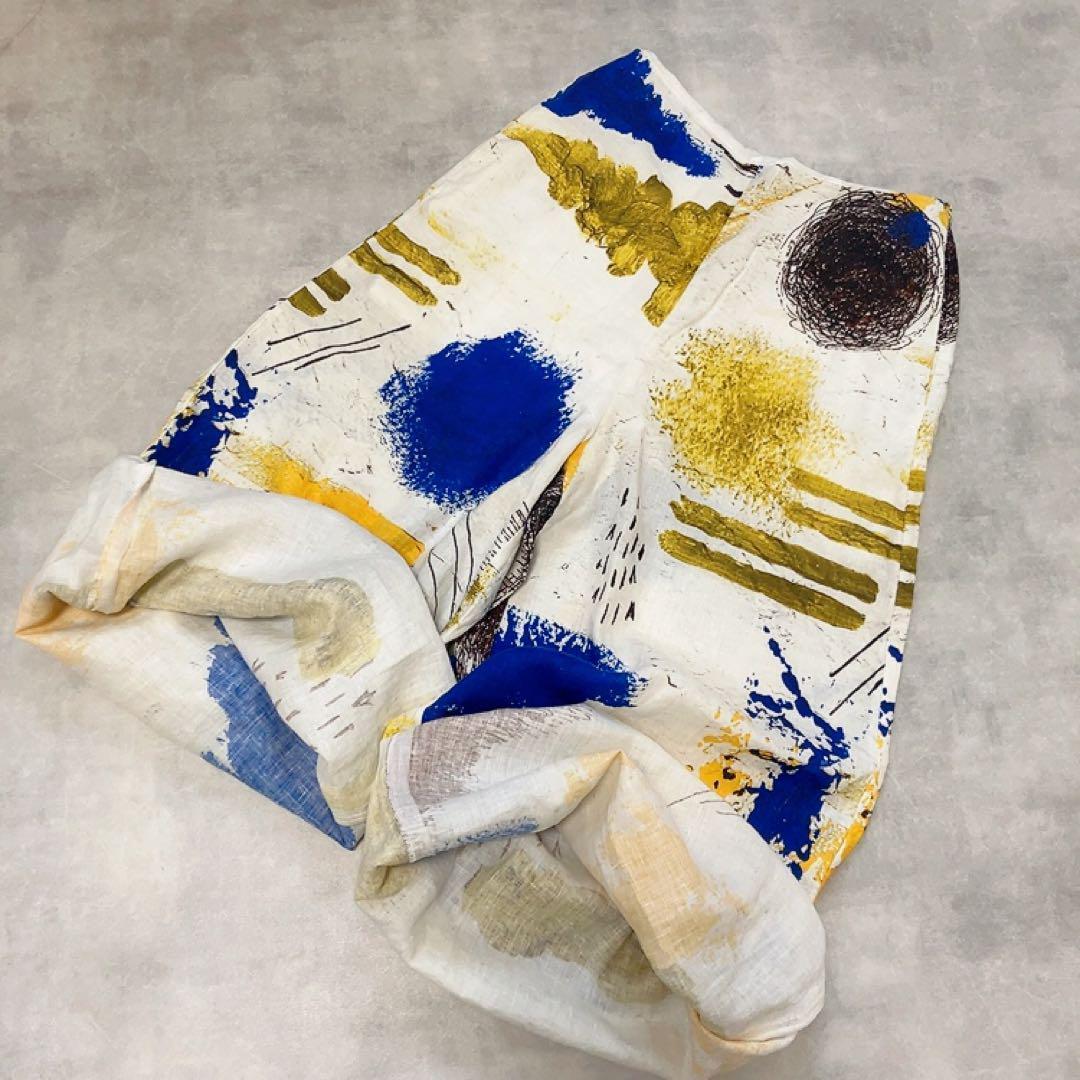 ナゴンスタンス 美品 ペイント ワイドパンツ ビッグシルエット マルチカラー