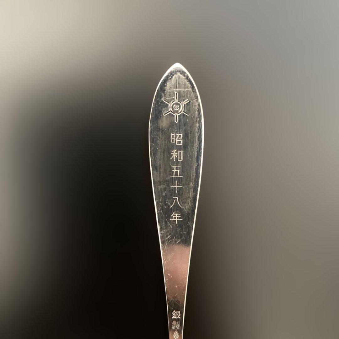 銀製 花柄スプーン 純銀 アンティークスプーン 日本 製