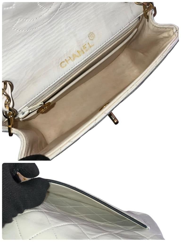 極美品 CHANELマトラッセ チェーン ショルダーバック アイボリー シール