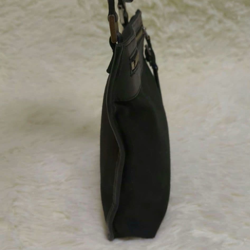 GUCCI GG柄 キャンバス レザー ショルダーバッグ 黒