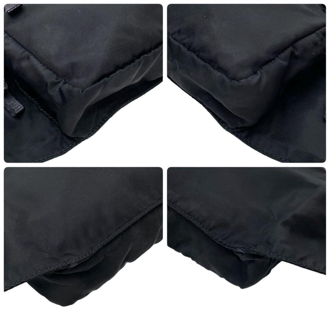 良品 プラダ ナイロン ウエスト ボディ バッグ 三角プレートロゴ ブラック