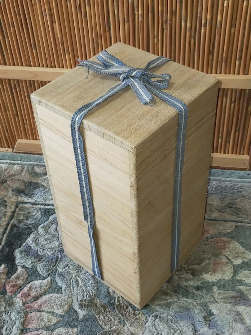 ♥花瓶 　加藤 康景 （正治）鼠志野　箱付き　花器　志野　骨董品