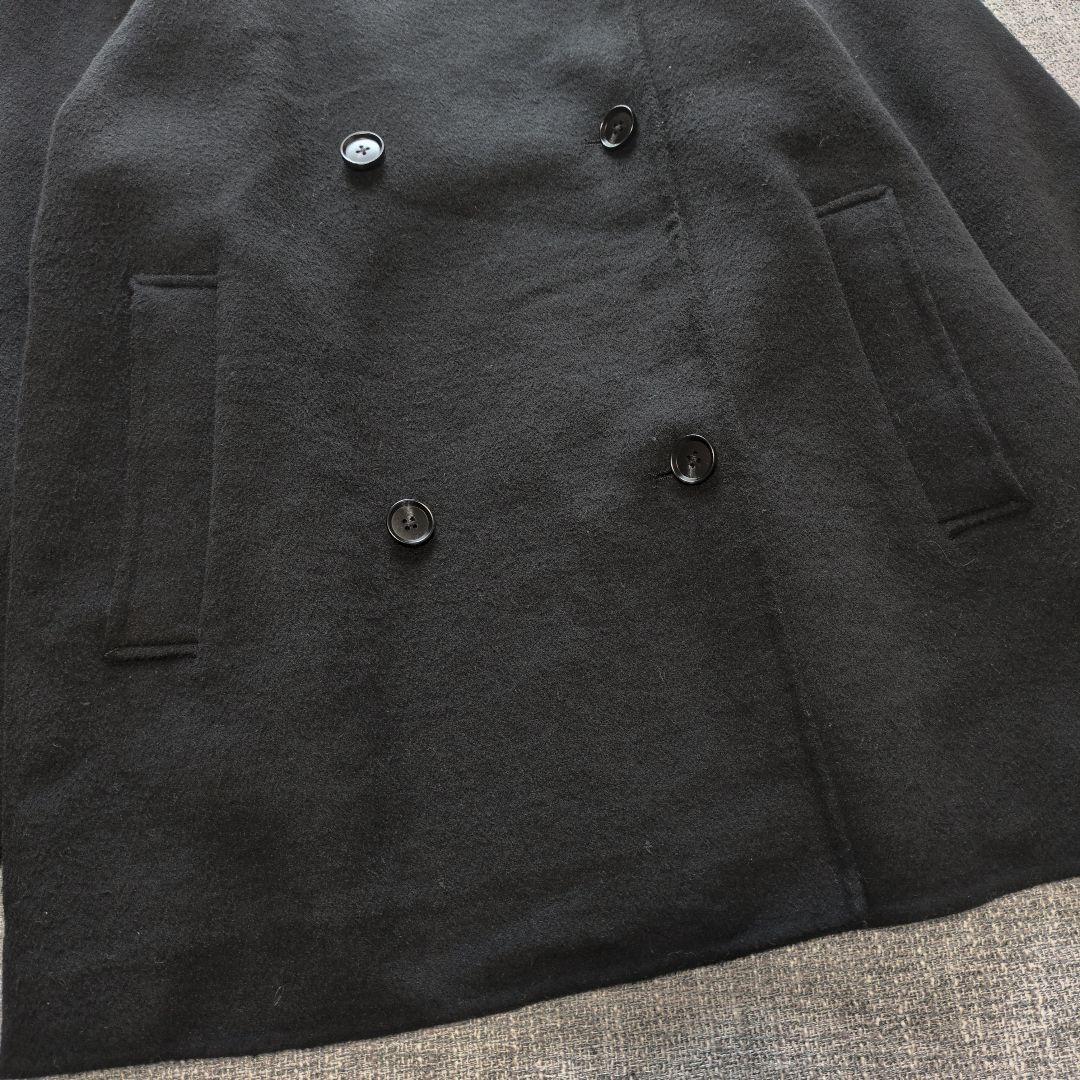 アンフィーロ　ゆったり　ウール混リバー　ショートコート　ウール　ブラック