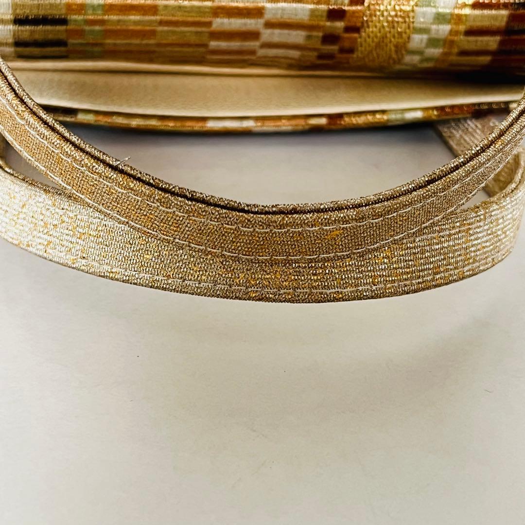 【極美品✨レア】利休バッグ　和装用バッグ　着物バッグ　織物　総柄　大容量