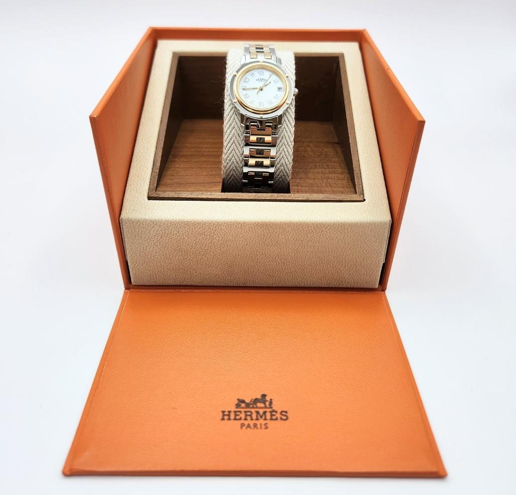 HERMES　CL4.220　エルメス　クリッパー　 Whiteシェル 保証書付