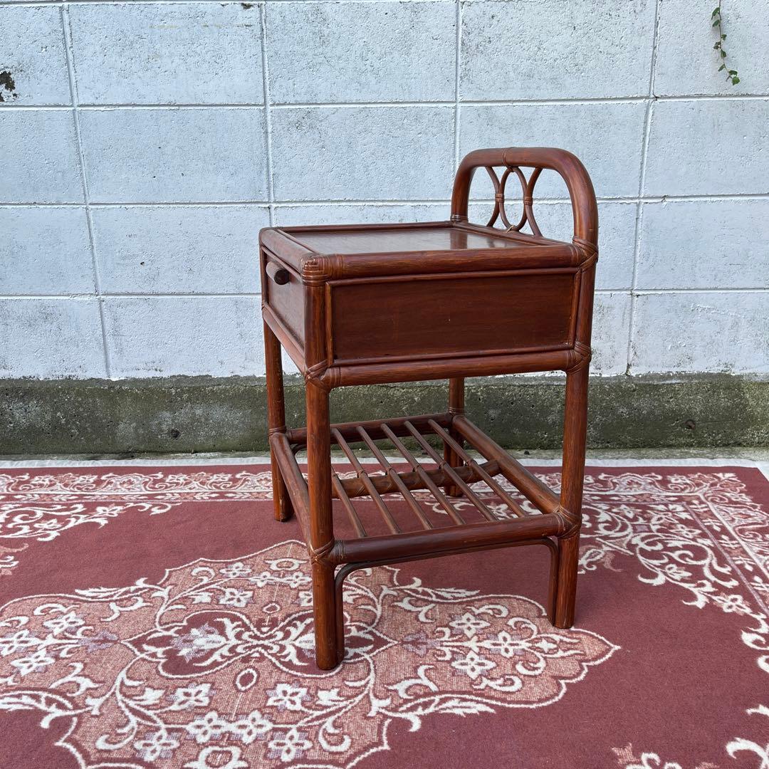 古家具 籐ラタン家具◾️KOIZUMI 小泉 ナチュラル天然素材 飾り棚 シェルフ